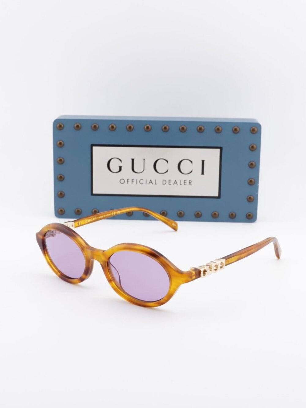 Gucci GG2153S 004 Oval Sunglasses – Havana / Purple